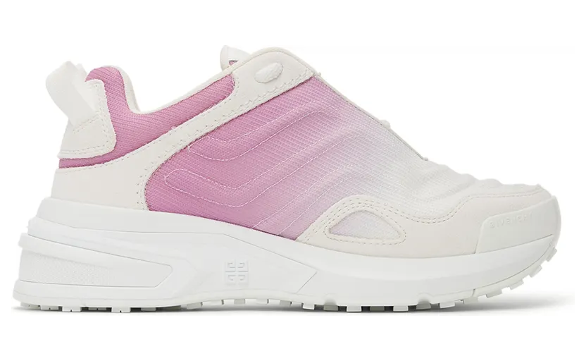 Givenchy White & Pink GIV 1 Light Runner Sneakers (BE001ZE199149)