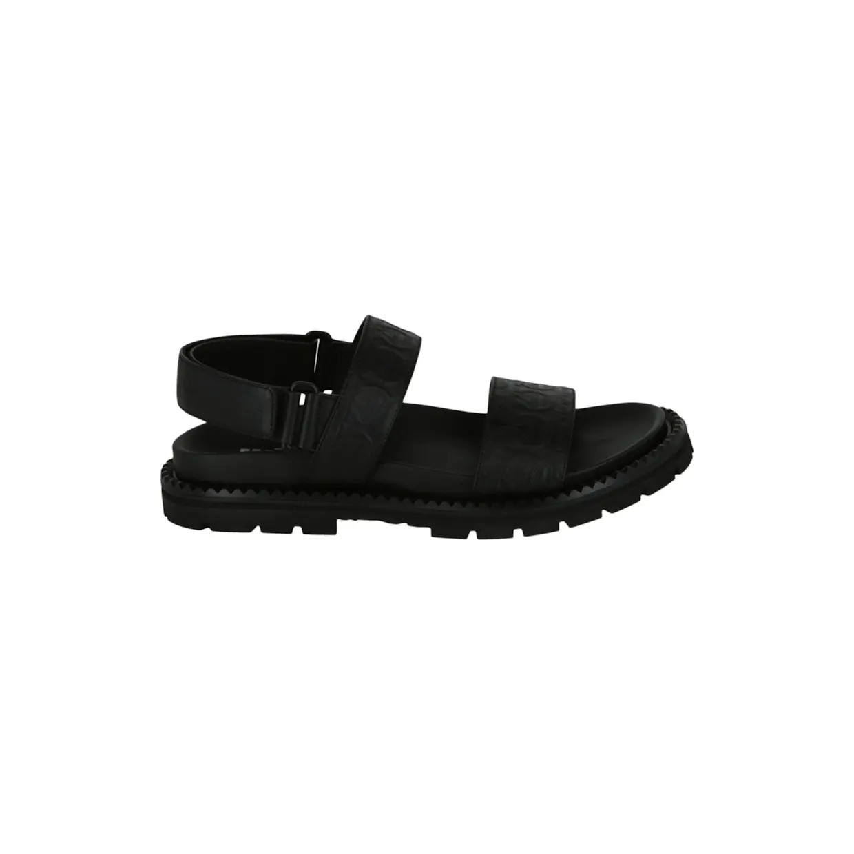 Ferragamo Notorius Leather Gancini Strap Sandals Black (020469-747313-M)