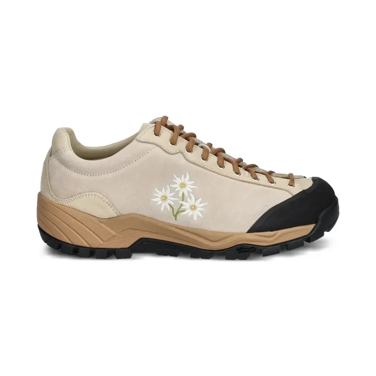 Diemme Movida Stella Alpina suède sneakers met geborduurde bloemen – Beige (DI25SPMOMF06X055CRE)