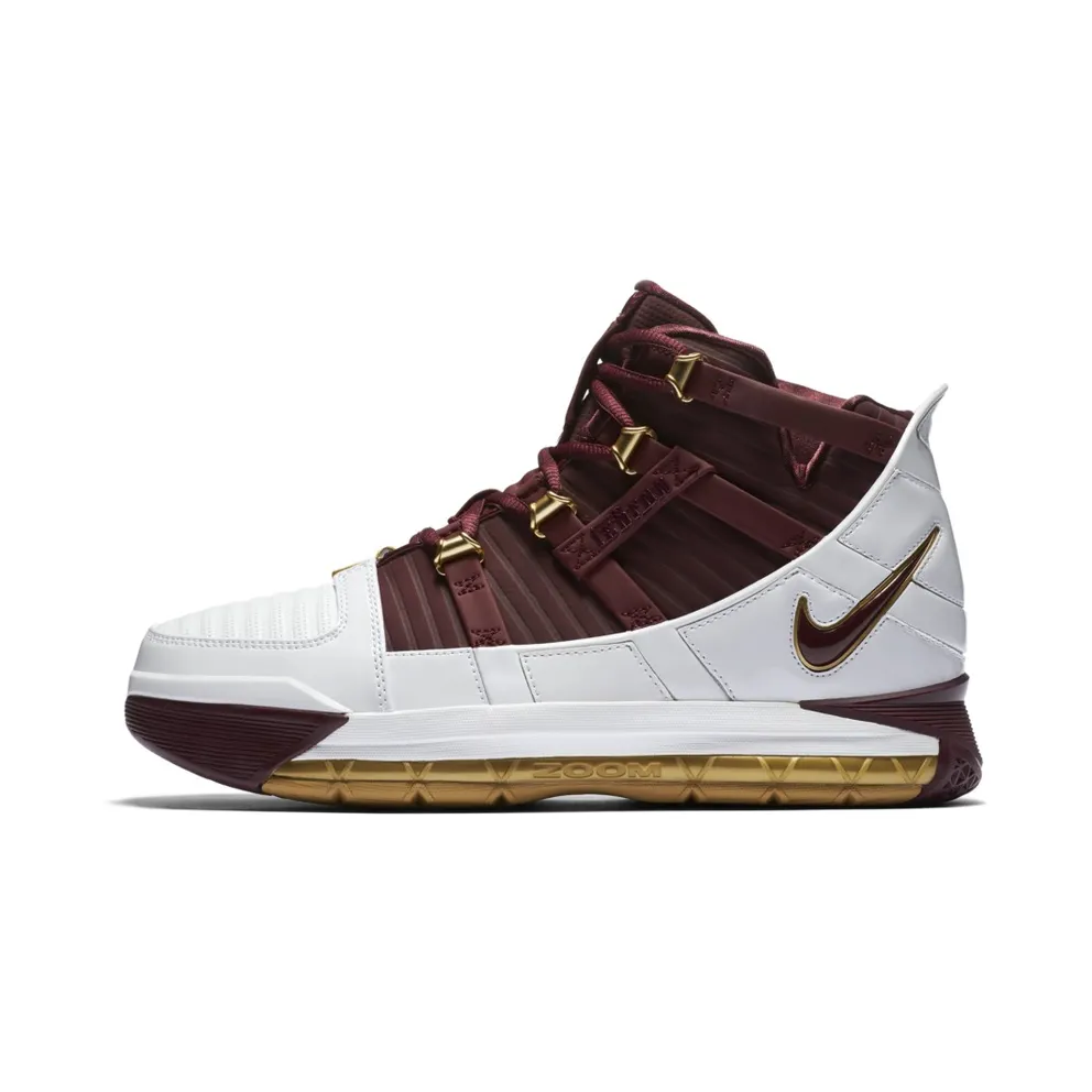 Nike LeBron 3 Christ The King (2018) White/Deep Maroon-Metallic Gold (BQ2444-100)
