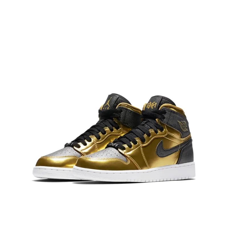 Jordan 1 Retro BHM 2017 (GS) Metallic Gold/Black-White (909805-700)