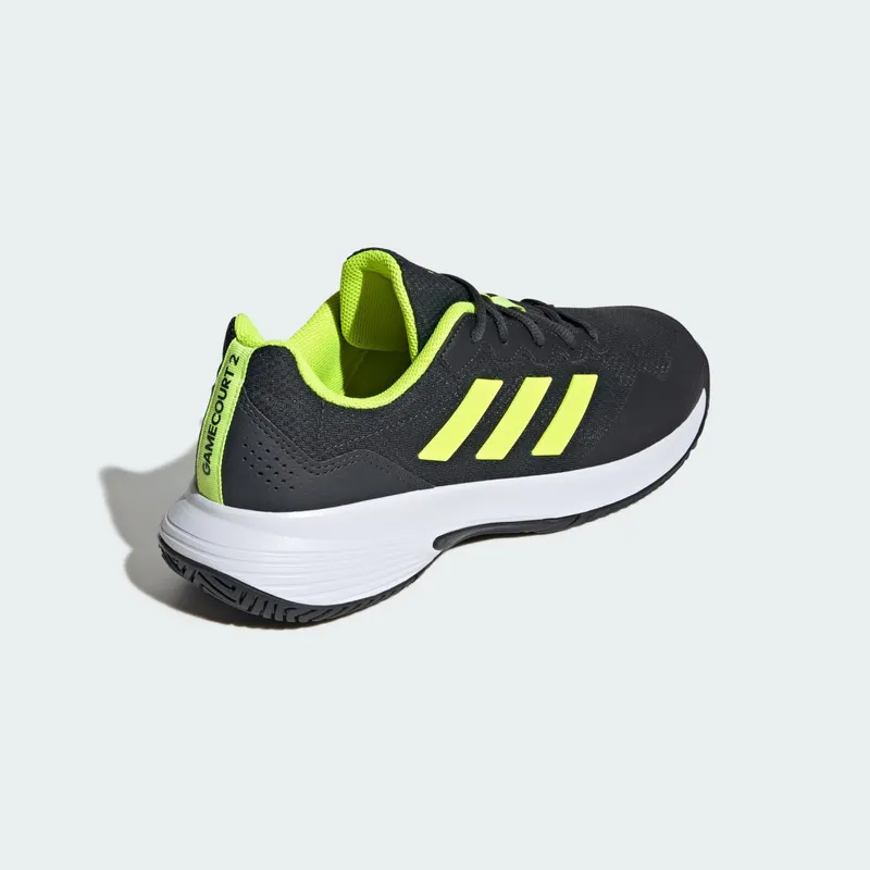 Adidas Gamecourt 2.0 Tennis Shoes Carbon / Lucid Lemon / Cloud White (JH9013)