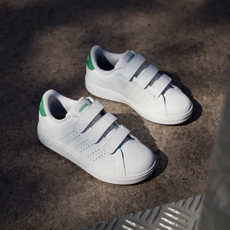 Adidas Advantage Base 2.0 Kids Cloud White / Cloud White / Green (IE9019)