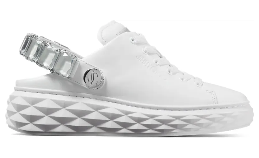 Jimmy Choo Diamond Maxi Sling slippers – Wit (DIAMONDMAXICRYSTALNDL)