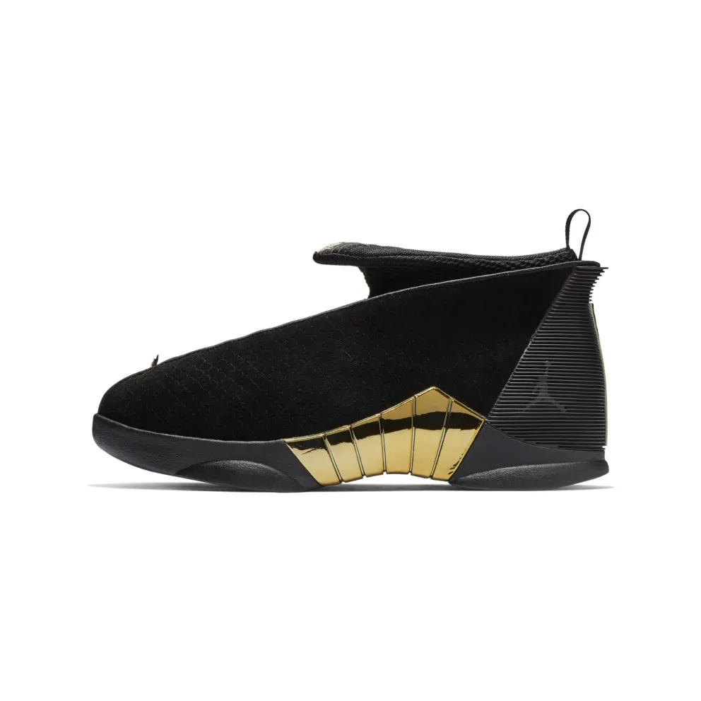 Jordan 15 Retro Doernbecher 2018 (GS) Black/White-Metallic Gold (BV7110-017)