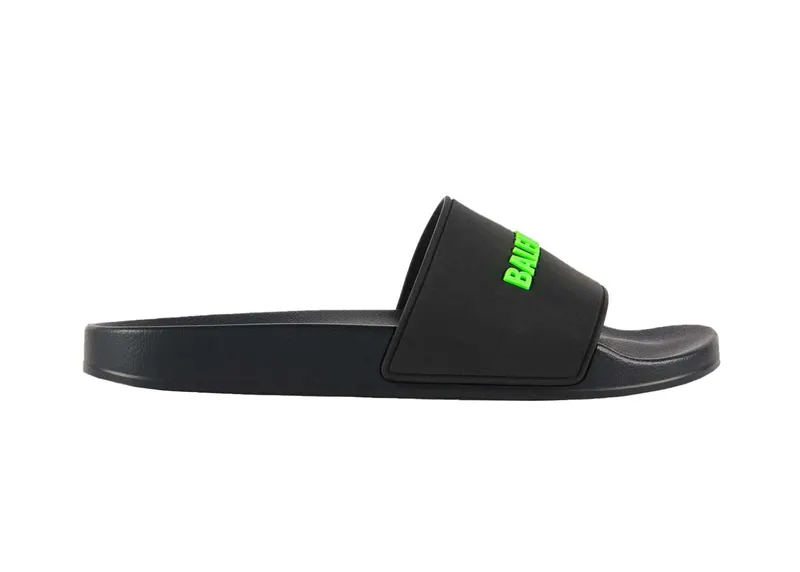 Balenciaga Pool Slide Black Fluo Green (W) (565547W1S811030)