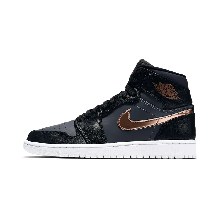 Air Jordan 1 Retro High “Black / Dark Grey / White / Metallic Red Bronze” (332550-016)