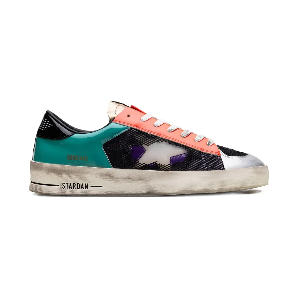 Golden Goose Stardan LAB aus Lackleder und Mesh mit Gummi-Stern – Black (GMF00370F006973)
