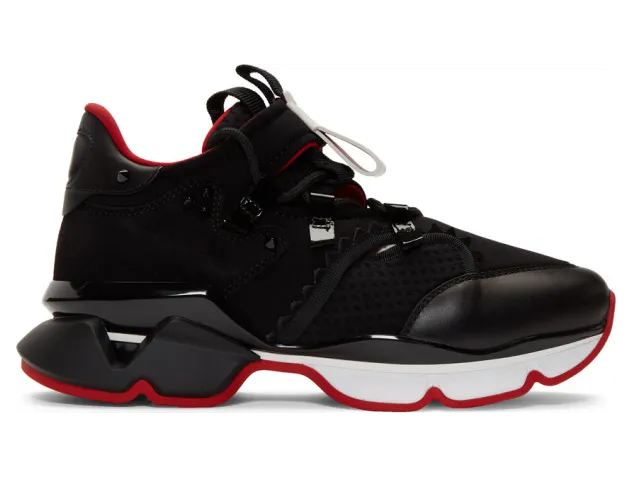 Christian Louboutin Black Red-Runner Flat Sneakers (1190541)