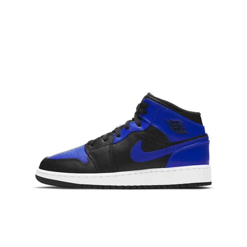 Jordan 1 Mid Hyper Royal (GS) Black/Hyper Royal/White (554725-077)