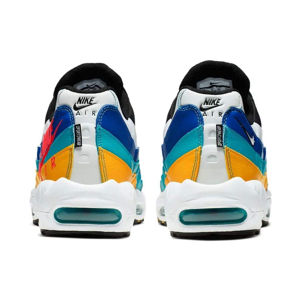 Nike Air Max 95 Windbreaker White/Red Orbit-University Gold-Teal Nebula-Game Royal-Reflect Silver (AJ2018-123)