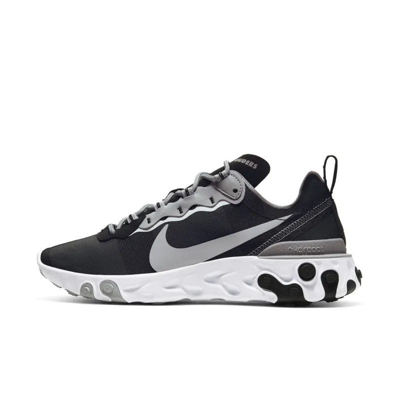 Nike  React Element 55 Oakland Raiders Black/White-Field Silver (CK4803-001)