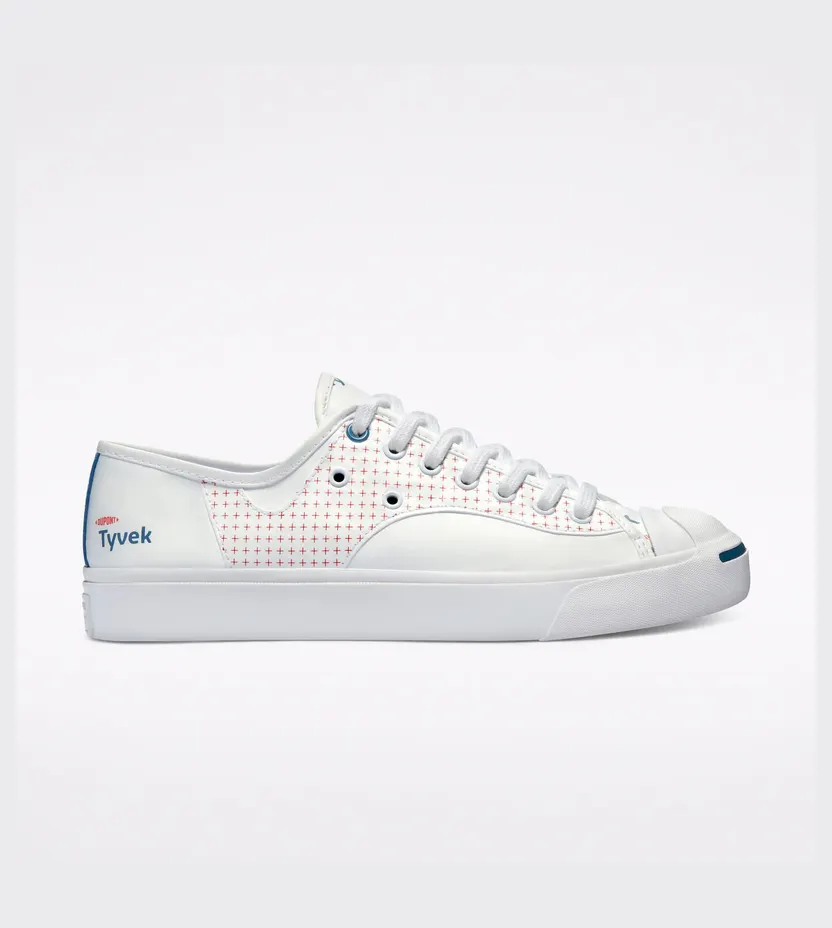 Converse Jack Purcell Rally met Tyvek® Low Top White/fiery Red/princess Blue (170063C)