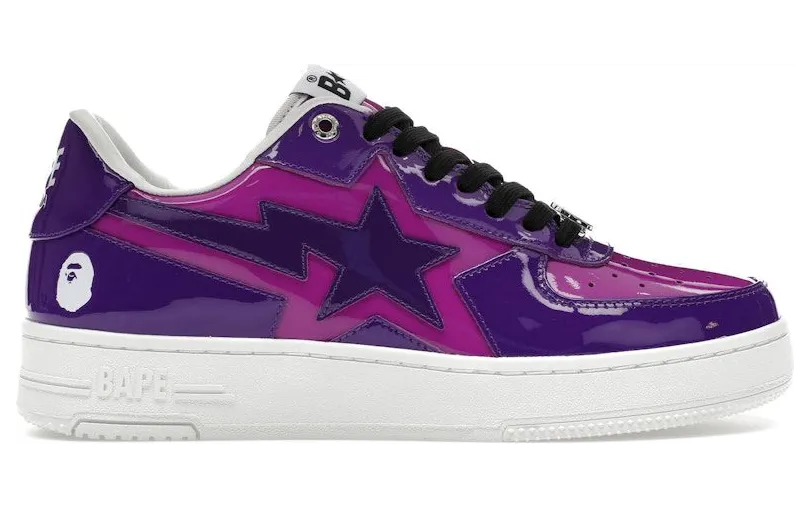 A Bathing Ape Bape Sta Icon Low Purple Patent (1K80-191-308-PUR)