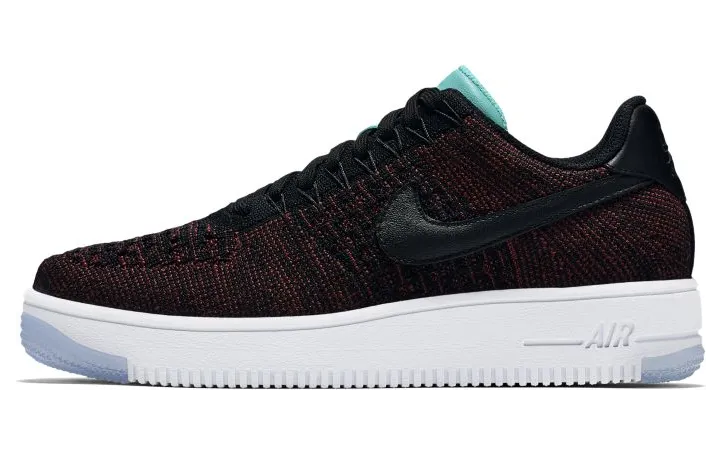 Nike Af1 Flyknit Low Black Black Team Red (W) (820256-002)