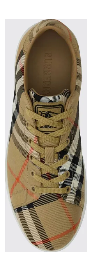 BURBERRY Set Low-Top Sneakers in Vintage Check Fabric Sand (8118855) (2)