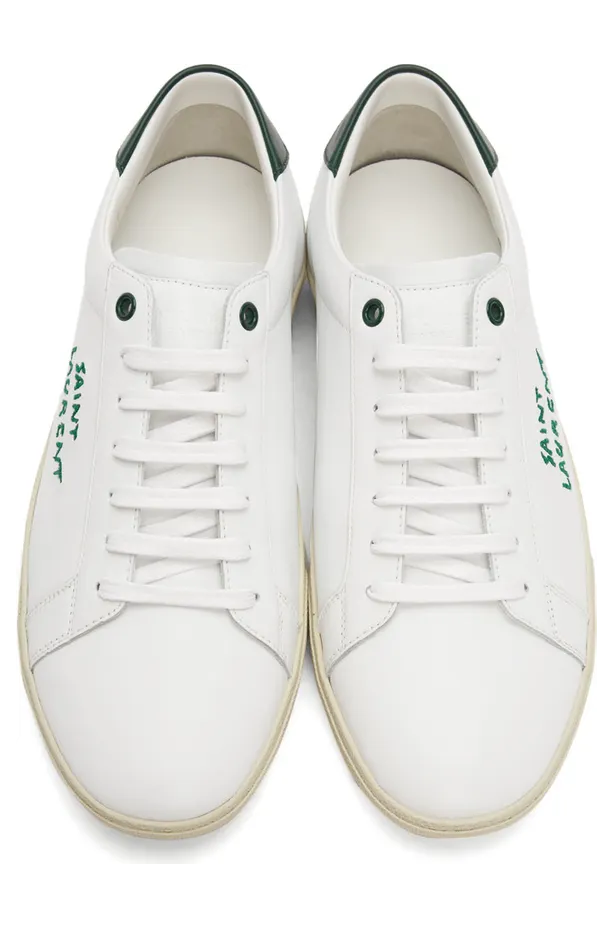 Saint Laurent White Court Classic SL/06 Embroidered Sneakers (61068500NI0) (5)