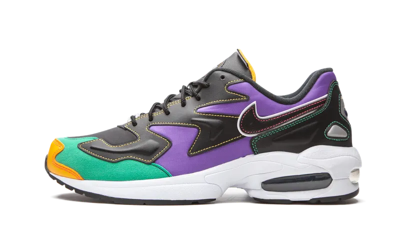 Nike Air Max2 Light Black Contrast Stitching Black/Flash Crimson-Kinetic Green-Psychic Purple-University Gold-White (BV0987-023)