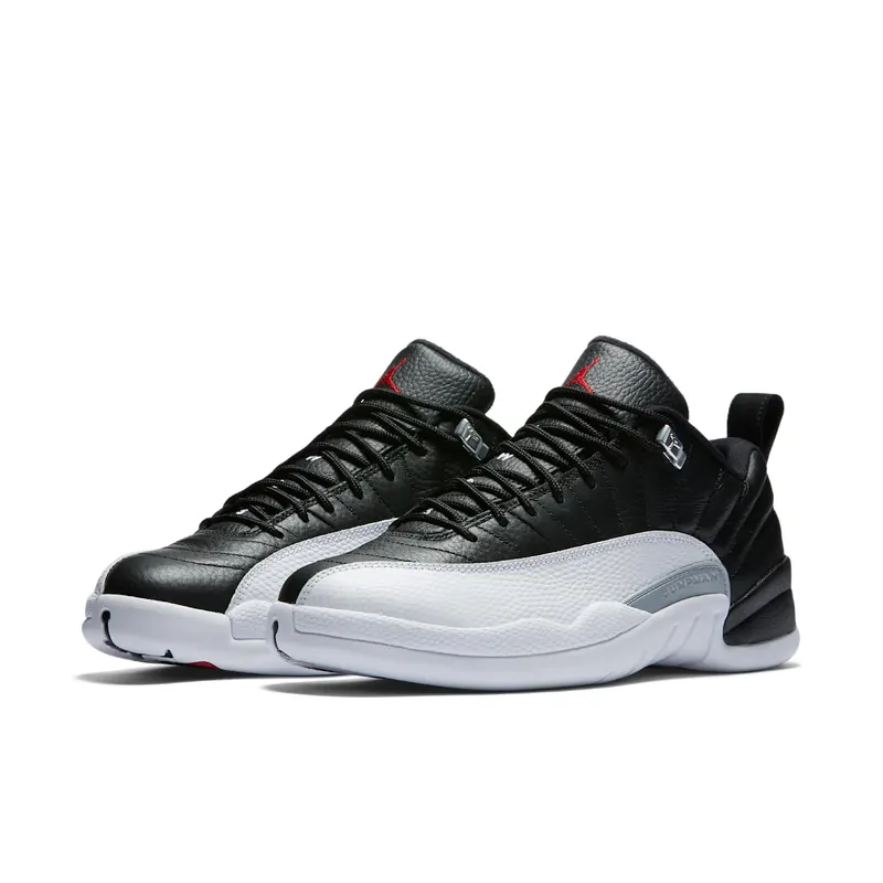 Jordan 12 Retro Low Playoffs Black/Varsity Red-White-Metallic Silver (308317-004)