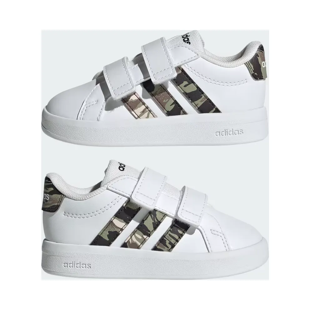 adidas Grand Court 3.0 Shoes Infants “Cloud White / Tent Green / Core Black” (KJ0858)