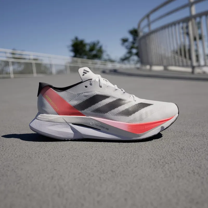 adidas Adizero Boston 12 Cloud White Aurora Met. Solar Red (IF9210)