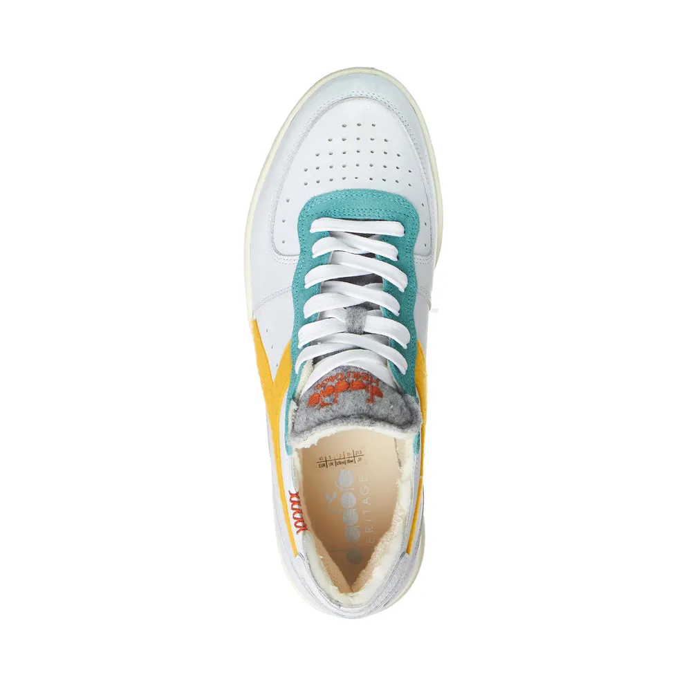 Diadora Mi Basket Row Cut Tennis White / Yellow Tuorlo (201178541C9158)