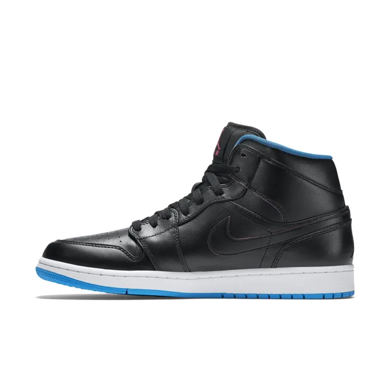 Jordan 1 Retro Mid Radio Raheem Black/Fire Pink-Photo Blue (554724-029)