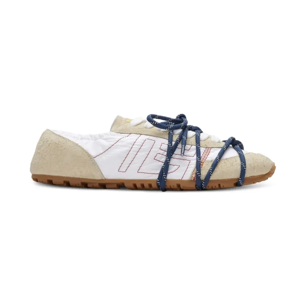 Balmain Racer 45 Sneaker aus Nylon und Wildleder – Nude (HN1VI765TNYC)