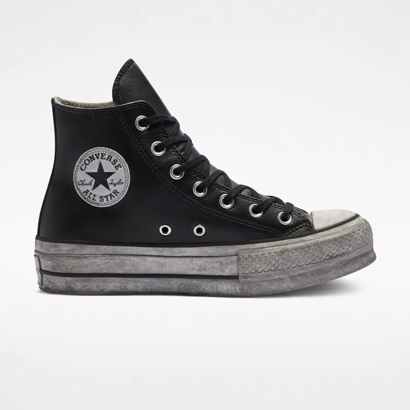 Converse Chuck Taylor All Star Leather Smoke Platform High Top (562908C)