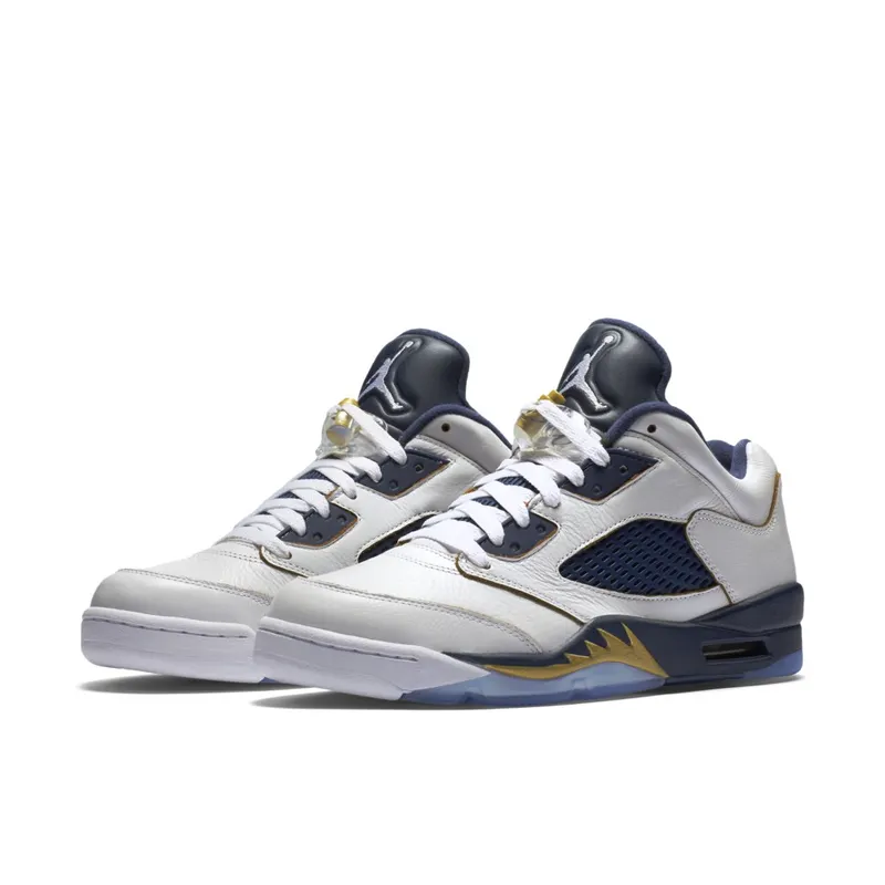 Jordan 5 Retro Low Dunk From Above White/Metallic Gold Star – Midnight Navy (819171-135)