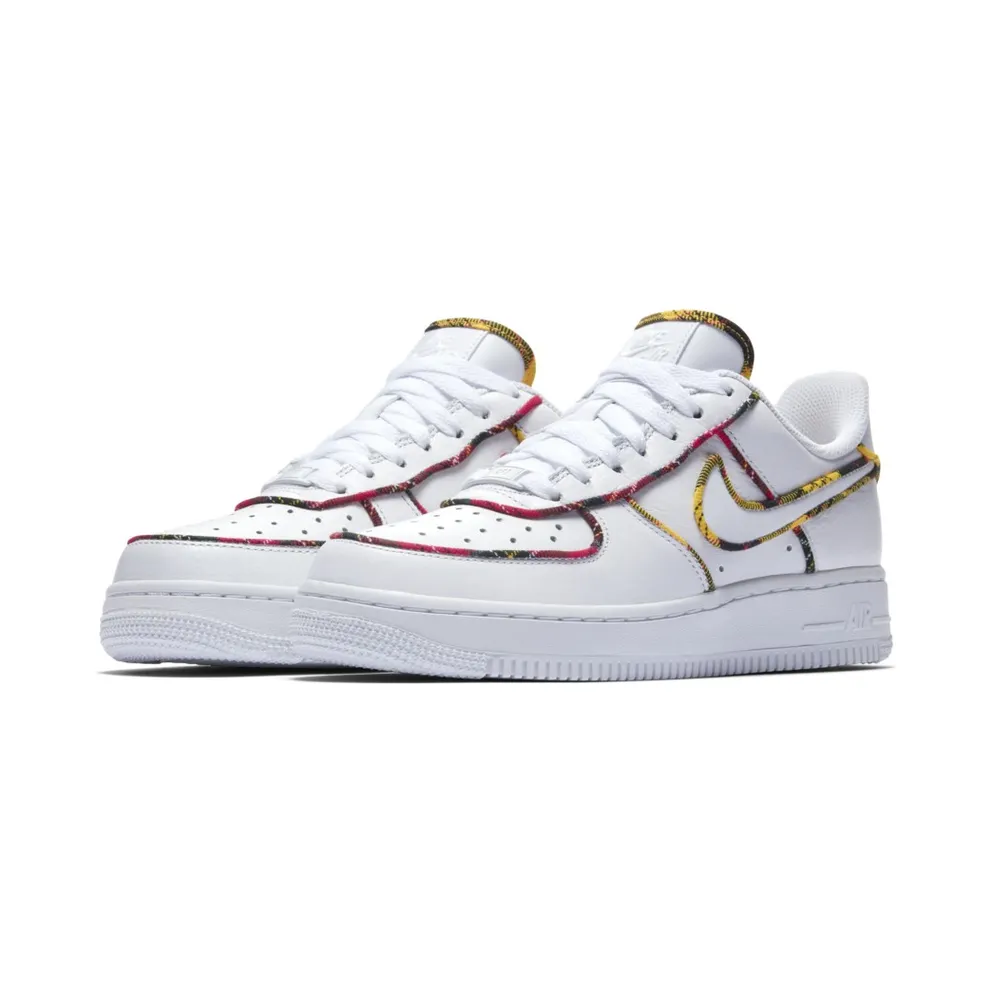 Nike Air Force 1 Low Tartan White (W) White/University Red-Amarillo (AV8218-100)