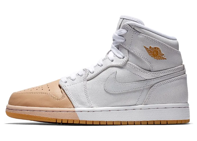 Jordan 1 Retro High Dip-Toe White (W) “White / Vachetta Tan / Metallic Gold” (AH7389-107)