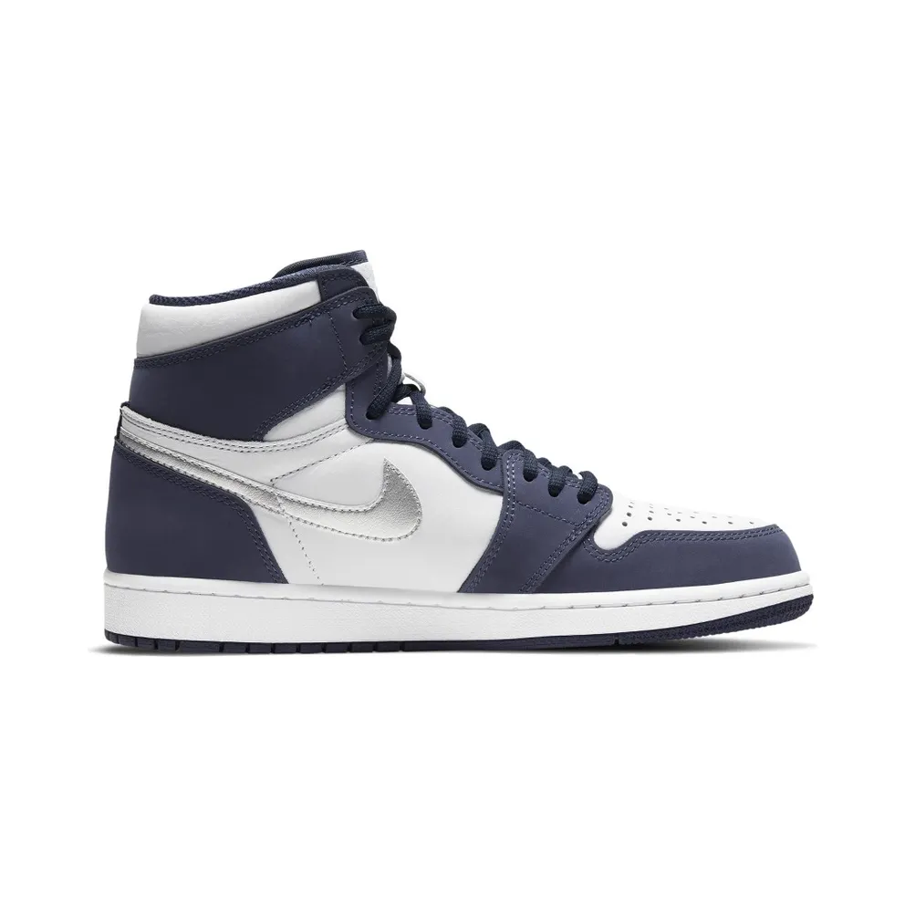 Jordan 1 Retro High COJP Midnight Navy (2020) White/Metallic Silver-Midnight Navy (DC1788-100)