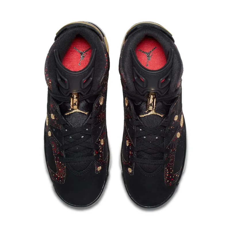 Jordan 6 Retro Chinese New Year 2018 (GS) Black/Metallic Gold-Multi-Color (AA2495-021)