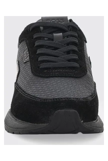 Boss Nylon and Suede Sneakers Black (50557841005)