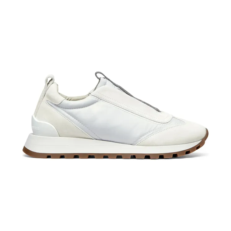 Brunello Cucinelli Monili-embellished Low-top “White” (MZSFG2127 C6280)
