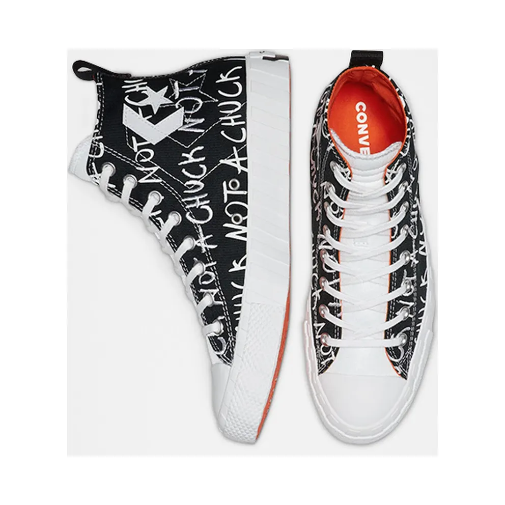 Converse Chuck Taylor All-Star 70s Hi Unt1tl3d “Not a Chuck” Black Black/White-Bold Mandarin (166502C)