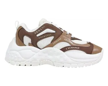 Armani Exchange Sneakers met mesh inzetstuk en vlakken – Wit (XDX120XV708)