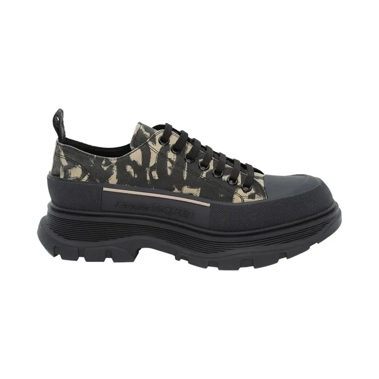 Alexander McQueen Graffiti Tread Slick Low Lace Up Beige Black (705668W4TG59787)