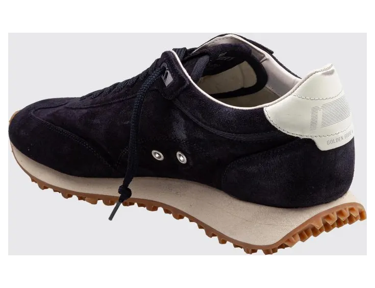 Golden goose Leather and Suede Marathon Sneakers with Distressed Effect Blue (GMF01071F00833350857) (2)