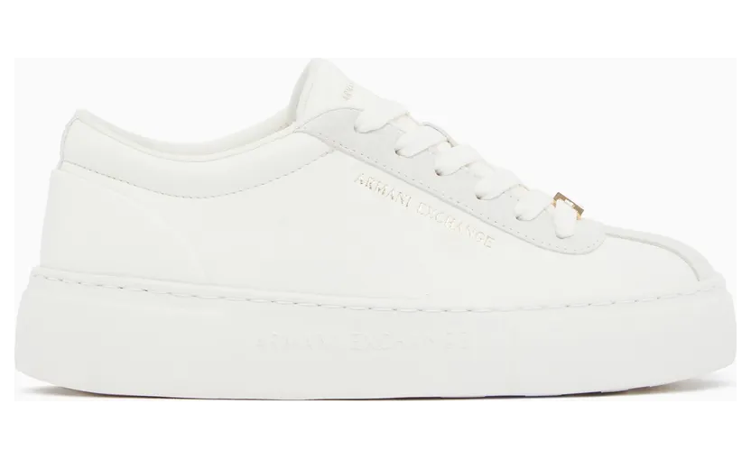 Armani Low Cut Sneakers With Suede And Tumbled Finish (XW003065-AF28674-U0011)