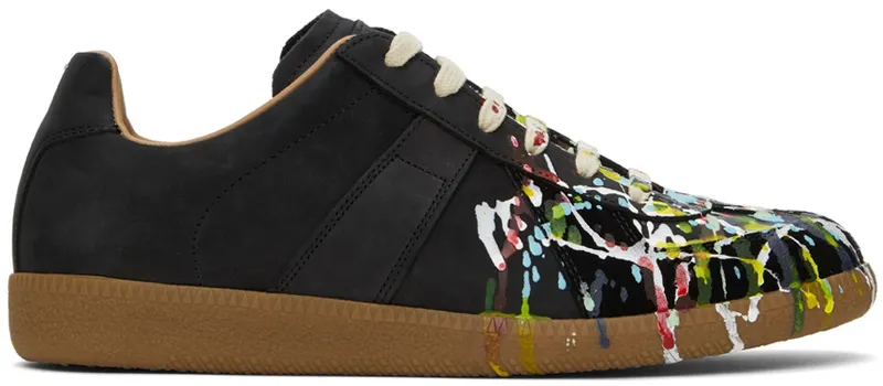 Maison Margiela Off-White & Multicolor Paint Drop Replica Sneakers (S57WS0240 P1892)