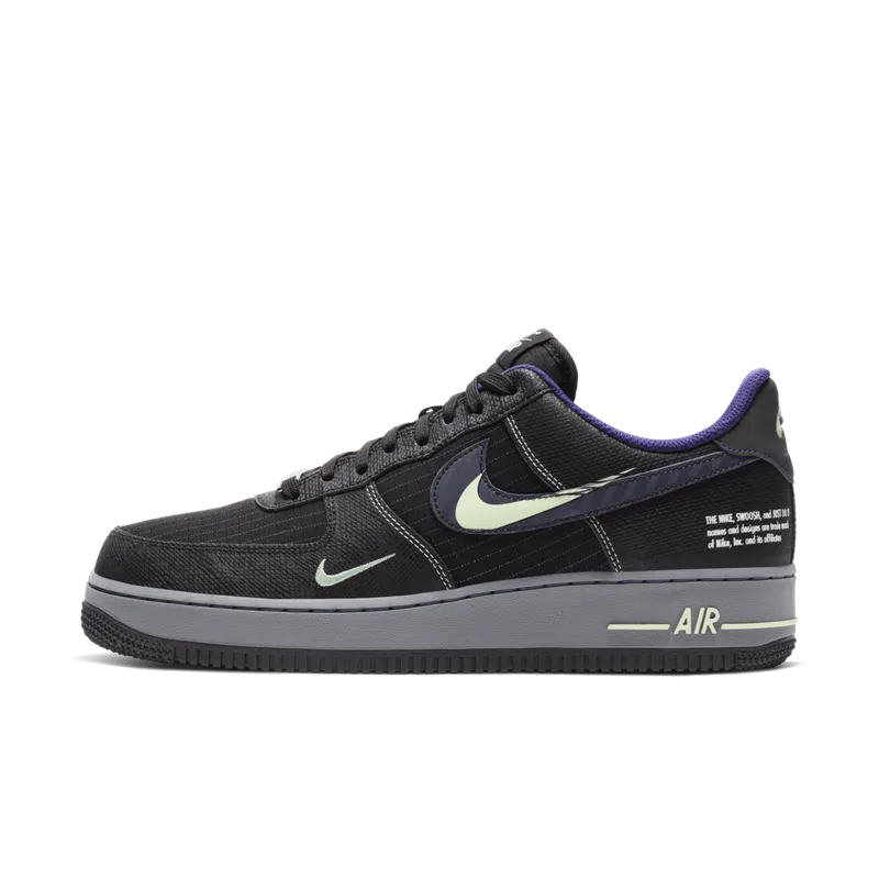 Nike Air Force 1 Low Future Swoosh Pack Black/Cool Grey-Vapor Green-Racer Blue (CT1621-001)
