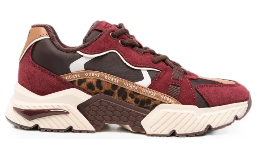 GUESS USA Sneakers met luipaardprint en vlakken – Rood (FLTCR8ELE12)