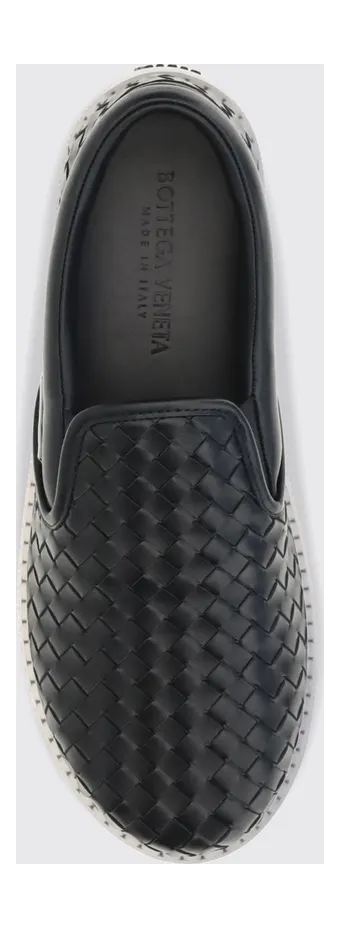 Bottega Veneta Intrecciato Leather Slip-On Sneakers Black (876113V6VE01000) (3)