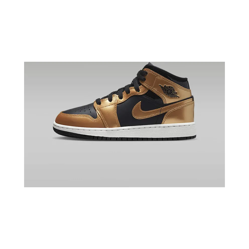 Air Jordan 1 Mid SE GS “Metallic Gold Black” (DR6967-071)