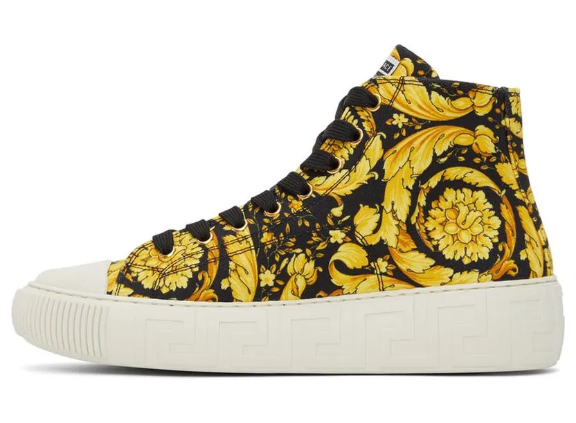 Versace Black Canvas Barocco Greca Sneakers (DSU8403 DTE4G) (3)