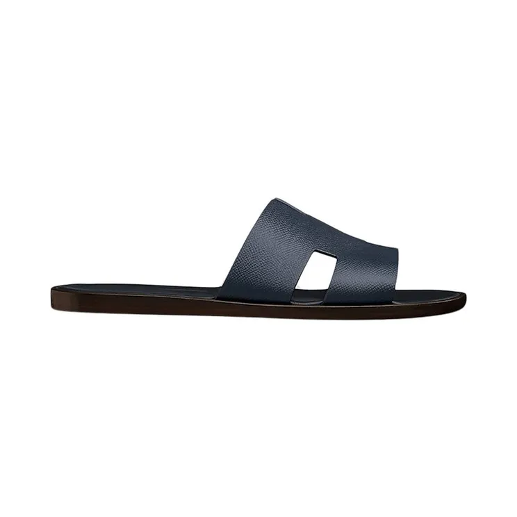 Hermes Izmir Sandal Marine Brown Epsom Leather (H152415Z)