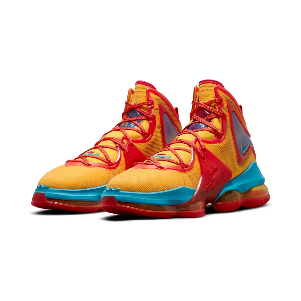 LeBron 19 Orange – “Mantra Orange / University Gold / University Red / Light Blue Fury” (DC9338-800)