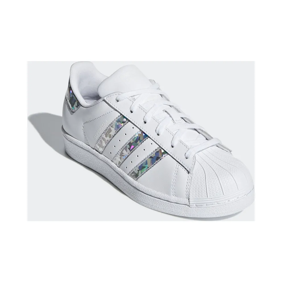 adidas Superstar White Holographic Stripes (Youth) Footwear White/Footwear White/Footwear White (F33889)